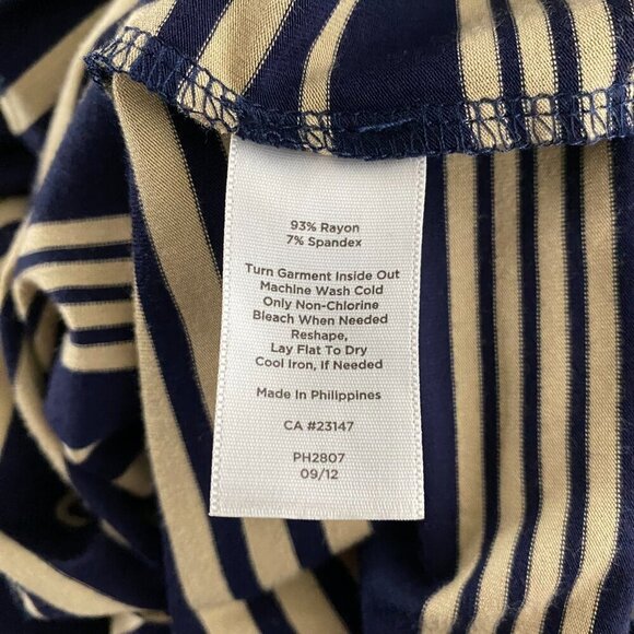 Talbots Dress Womens 3XP Jersey Knit Striped V-Neck Stretch Tie Waist DR-1526 - Picture 8 of 8